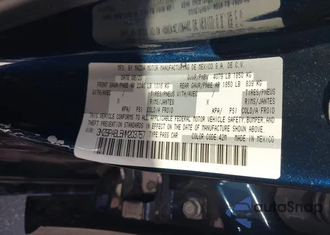 2021 Mazda Mazda3 Select из США, поврежденный, VIN 3MZBPABL5MM203757